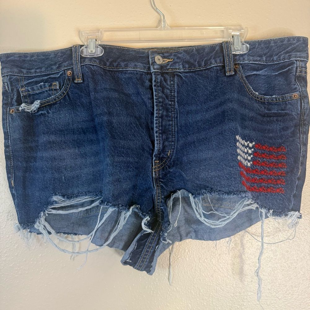 Old Navy Dark Blue Jean Shorts with Flag Detail 20